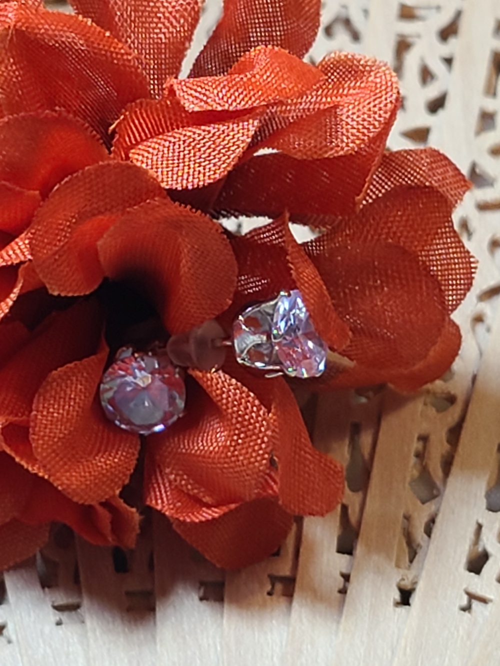 Vintage Pink Crystal Stud Earrings - Women Jewelry Earrings